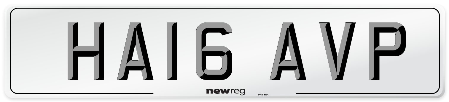 HA16 AVP Number Plate from New Reg